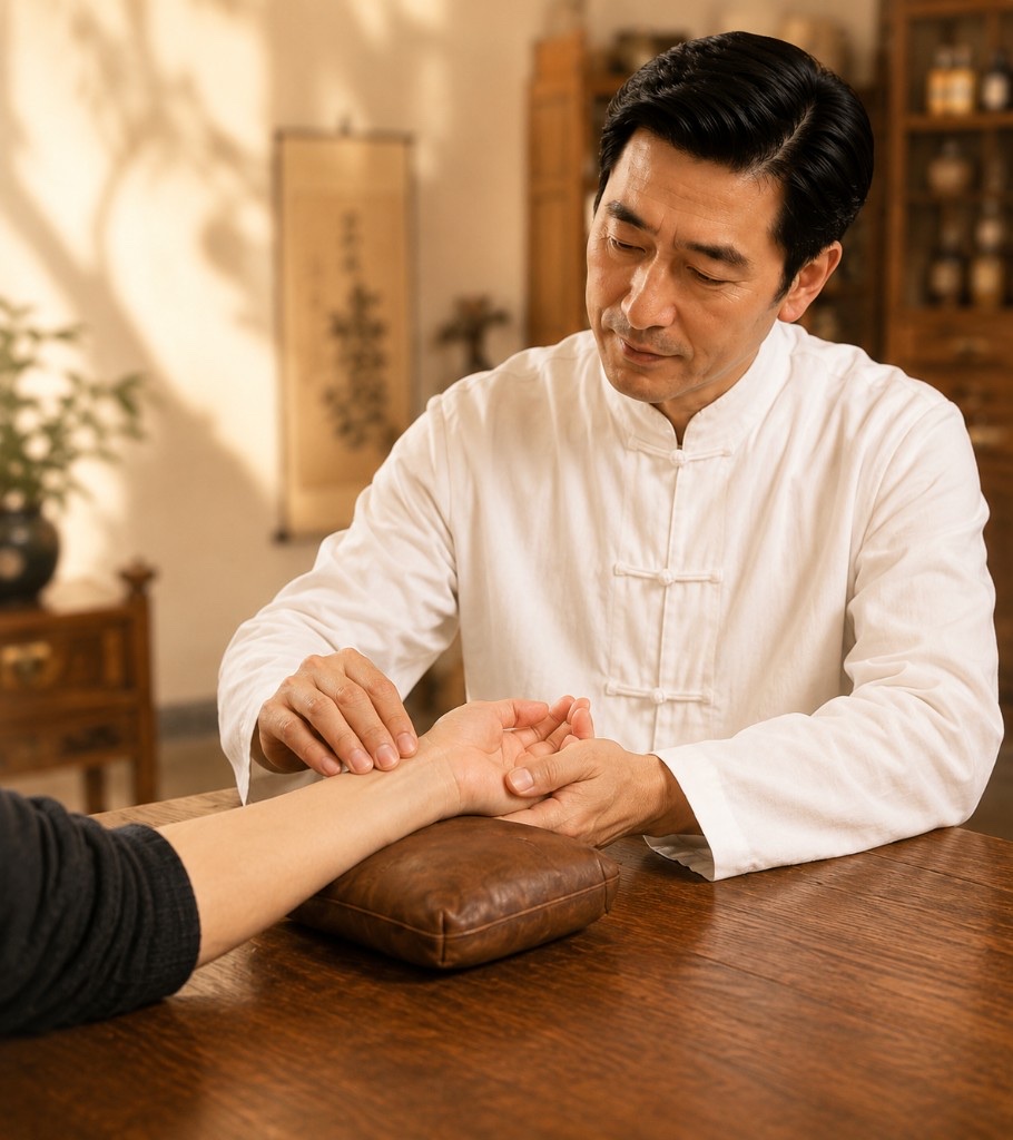 医师为患者切脉辨证